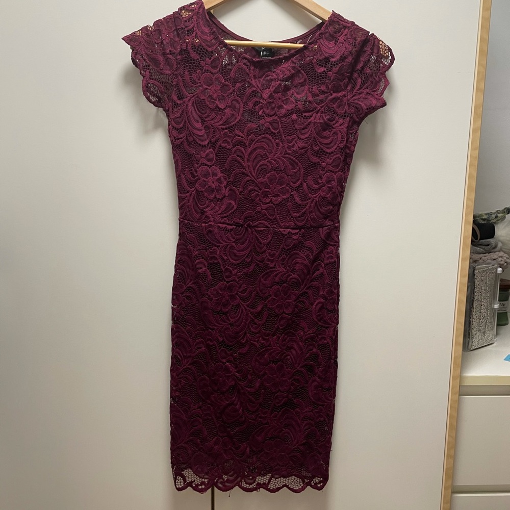 Streetwear Society Lace Burgundy Dress